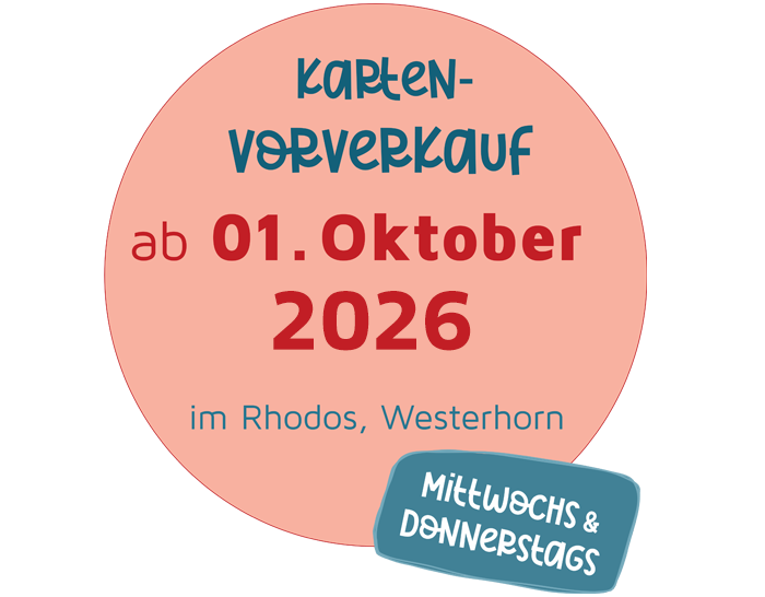 Vorverkauf ab 01.10.26